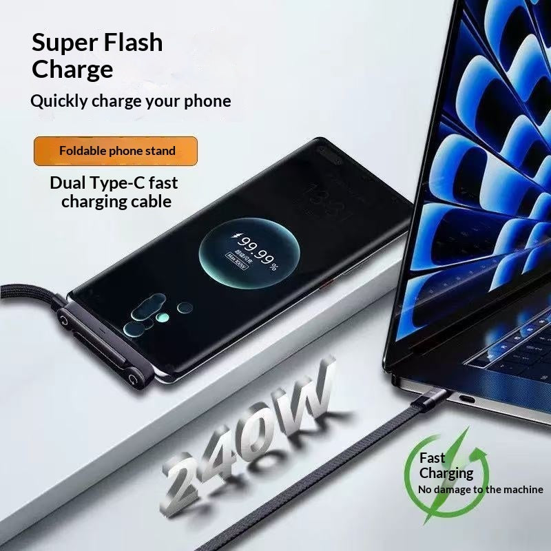 240W Fast-Charging Foldable Stand Data Cable
