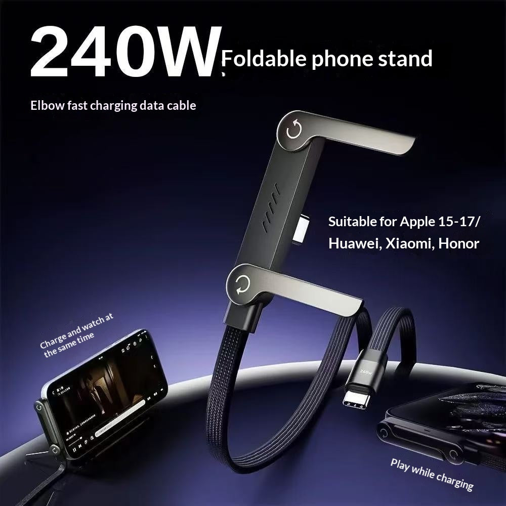 240W Fast-Charging Foldable Stand Data Cable